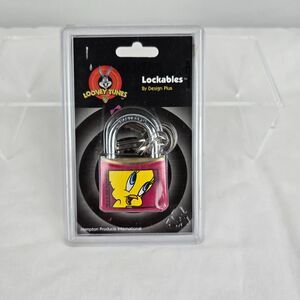 Warner Bros. Looney Tunes Tweety Bird Locakbles Padlock Brass NIB Vintage